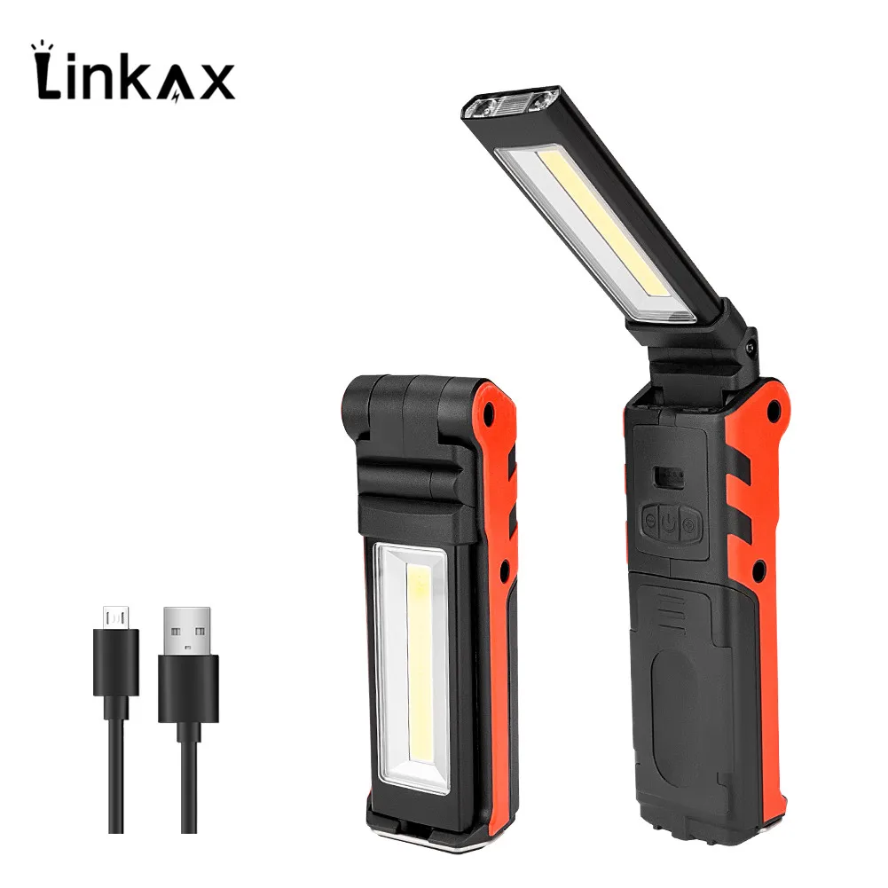 Lampada da lavoro a LED dimmerabile COB lampada da ispezione a torcia  ricaricabile USB con batteria magnetica e gancio Power Bank 2300mAh 18650 -  AliExpress