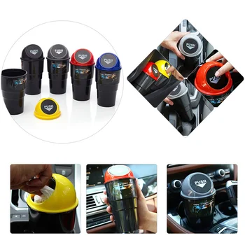 

5 Colors Available Car Trash Bin for Automobile Garbage Storage Bucket Auto Trash Can Rubbish Box Case Car Organizer Accessories