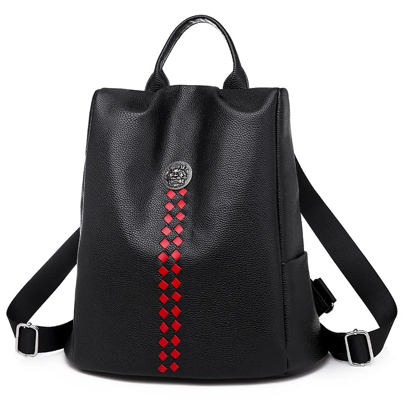 

Backpack School 2019 Women Bag Waterproof Backpack For Woman Shoulder Vintage Big Capacity PU Leather Travel Back Pack