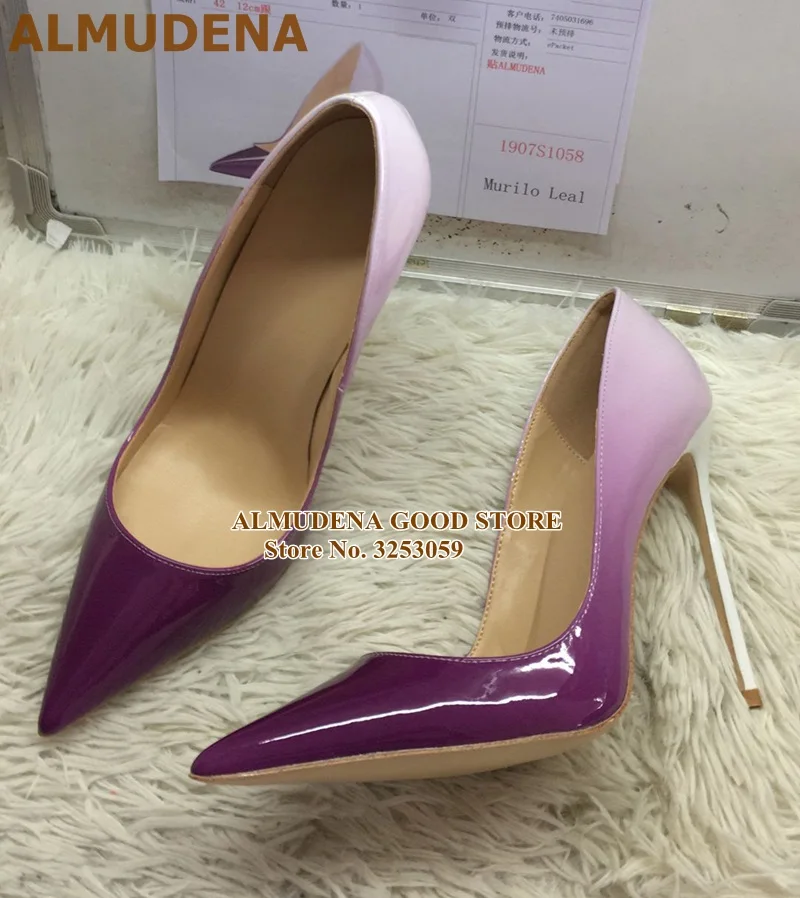 1907S1058 白紫漆皮渐变 12cm 名流