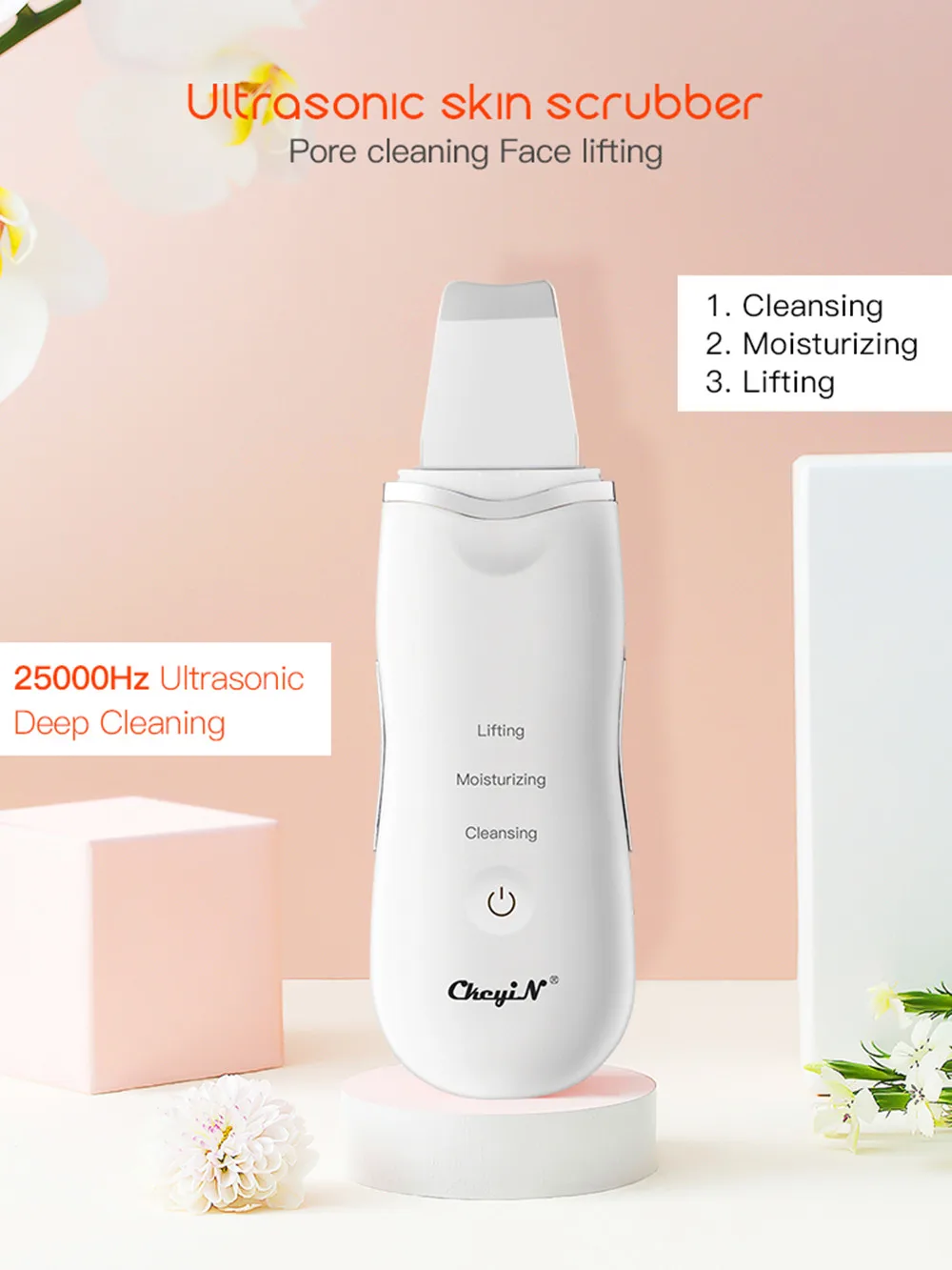 Profunda do Purificador da Pele Ultra Sônico Limpeza Peeling pá Facial Poros Cleaner Removedor Cravo Face Lifting Usb Recarregável 53 Íon 17 MR216W_??