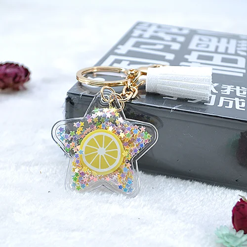 Cute Gifts Acrylic Women Crystal Pendent Key Ring Tassels