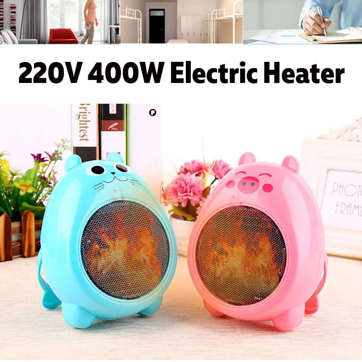 

400W Mini Electric Heater Mini Fan Heater Portable Desktop Household Office Handy Heating Stove Radiator Warmer Machine Winter