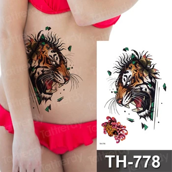 

leopard print temporary tattoo tiger lion head sexy summer tattoo pattern animals fake tatoo boys girls body art sticker sheet