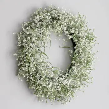 

Artificial Babysbreath Wreath Garland for Wedding Decoration Home Party DIY Wall Hanging Front Door Decoration
