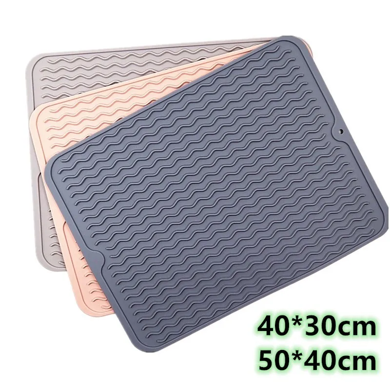 Prato de silicone esteiras de secagem espessura resistente ao calor trivet gotejamento bandeja copo coasters antiderrapante pote titular mesa acessórios de cozinha