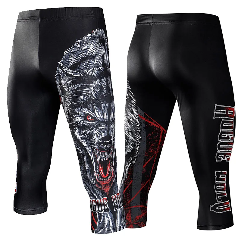 Kopen Compressie Leggings Knie Pads Heren Running Broek Gym Fitness Sportkleding Jogger Training Yoga Broek Voor Mannen Cropped Broek