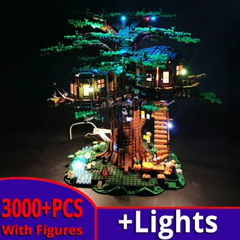 

LED Tree House model building blocks compatible with lepinglys IDEA series 21318 DIY educational toys christmas birthday gift
