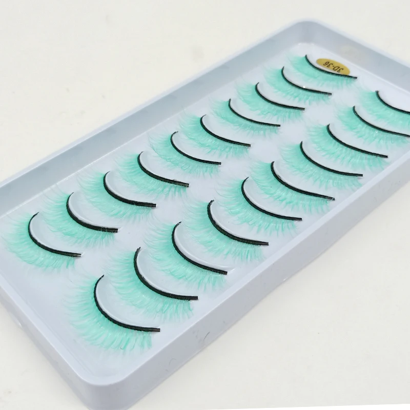 Description Picture 5 of itemOKAYLASH 10Pairs Red Blue Brown White 3D Colored False Eyelashes Vegan Silk Makeup Rainbow Cilias Colorful Fake Lashes Bulk