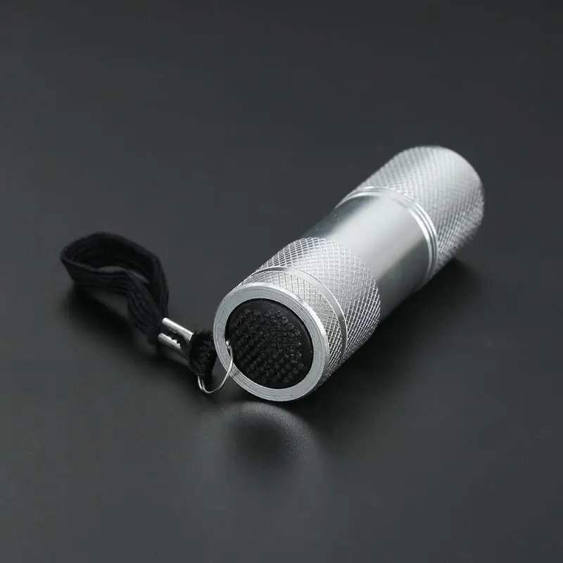 Portable 9led Purple Battery Powered Flashlight LED Flashlights Torches Outdoor Waterproof Mini Torch Keychain Lamp High Quality