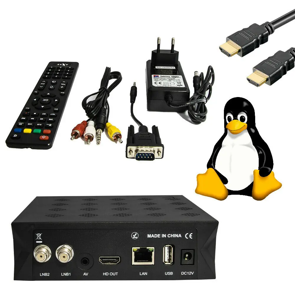 Спутниковый ресивер Full HD с 2x спутниковым тюнером установленным Axas HIS Twin Linux E2 Open ATV