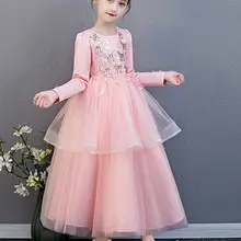 Зимнее кружевное свадебное платье принцессы с цветочной вышивкой; элегантные вечерние платья-пачки с аппликацией для девочек; вечернее платье для девочек