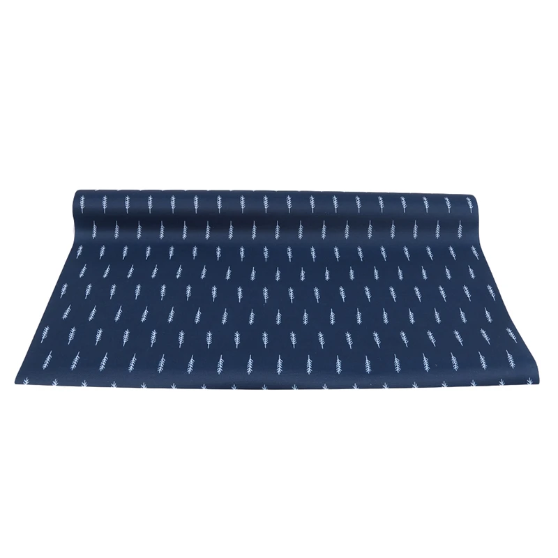 Водонепроницаемый коврик для кухни нескользящий коврик для буфета стол ящик шкаф полка вкладыш Антибактериальная влага плесени коврик стикер - Цвет: navy blue