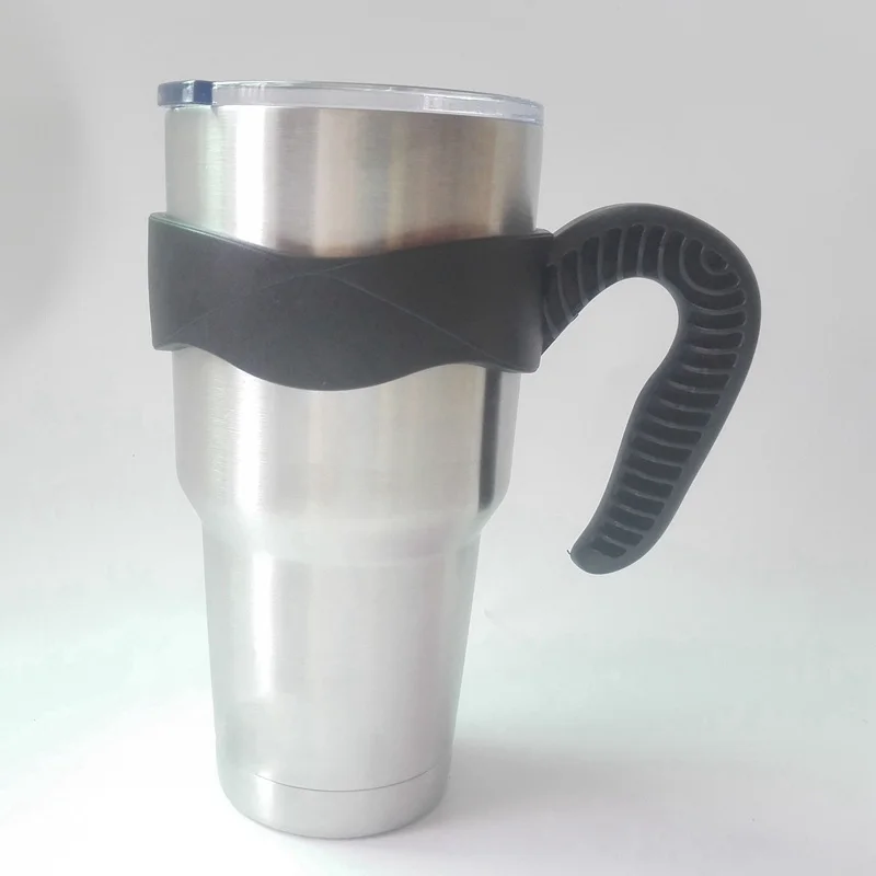 black handle Всплеск защита от проливов крышкой закупорка бутылок крышка стакан с ручкой силиконовые подставки покрытие для сумки для 20/30 rtic YETI чашка-кружка - Цвет: black handle