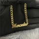 VishowCo-tobillera con nombre personalizado, cadena cubana, joyería de acero inoxidable, placa de nombre, regalo personalizado
