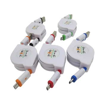 

1M2M3M Retractable Micro USB Fast Charging Flat Noodle Data Sync Charger Cable