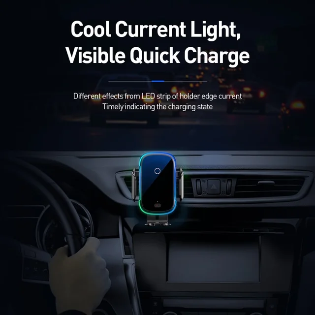 Baseus Qi Car Wireless Charger for iPhone 11 Samsung Xiaomi 15W Induction Car Mount Fast Wireless Charging with Car Phone Holder 5