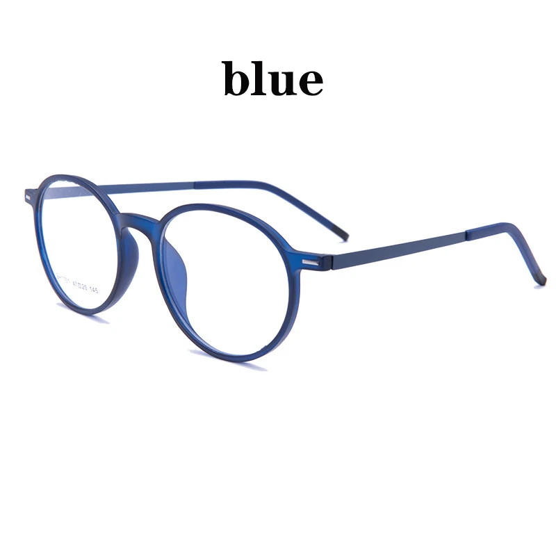 TR90 титановые круглые очки оправа мужские lunette de vue femme очки Рецептурные очки для близоруких Компьютерных Очков оптические - Цвет оправы: Синий