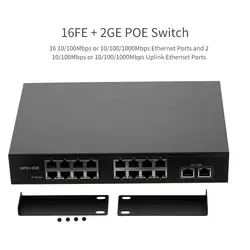 ZWD-16 + 2BZQN 16FE + 2GE POE коммутатор с 16 POE портами 2 Gigabit Uplink IEEE 802.3af стандартный POE переключатель питания для ip-камеры