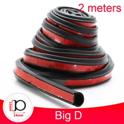 Universal Car Door Rubber Seal Strip for Noise Insulation and Dust Protection (2m Big D)