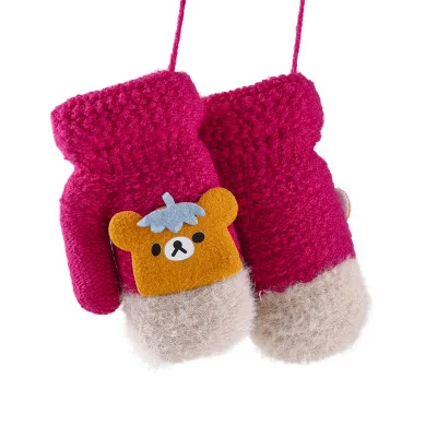 Новое поступление, зимние перчатки для малышей 3-6 лет, милые теплые варежки с рисунком из мультфильма, модная бархатная перчатка для шитья - Цвет: N