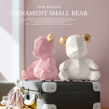 

Sales Bear Origami Statue Geometry Animal Art Sculpture Resin Craftwork Living Room Decor L2986