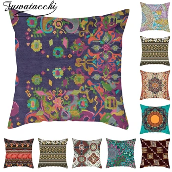 

Fuwatacchi Linen Geometric Pattern Cushion Cover Bohemia Pattern Pillow Covers for Home Sofa Decorative Pillow Cases Funda Cojin