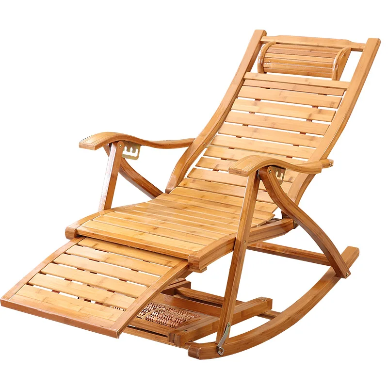 Бамбуковое кресло-качалка для дома, балкона, кресло-качалка, кресло-качалка для взрослых, обеденный отдых, Сиеста, ленивый Повседневный деревянный стул для пожилых людей