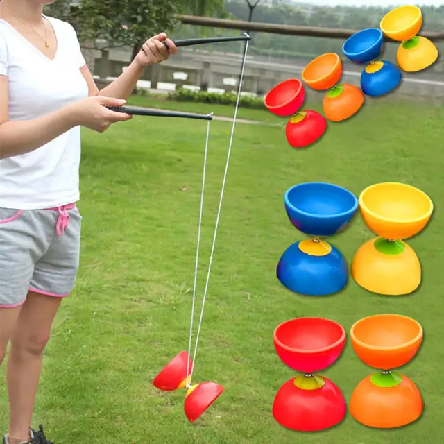 Funny Chinese YOYO 3 Bearing Diabolo Set Metal Sticks Bag Toys Interactive games For Kids Children Adult Elderly People toys 1