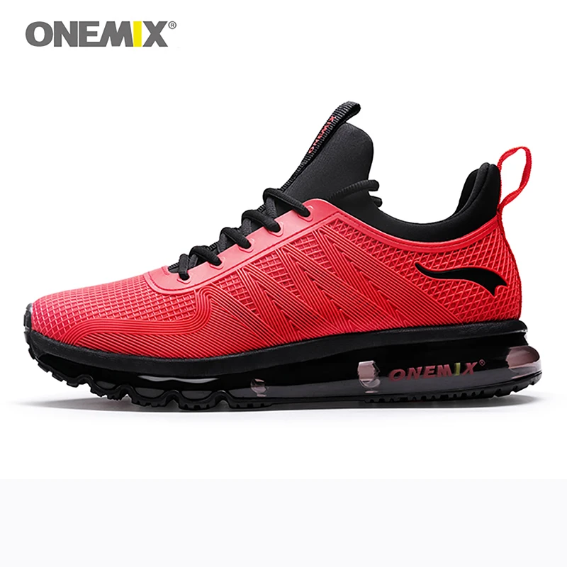 ONEMIX/Мужская Спортивная обувь; уличные кроссовки для бега; zapatos de hombre; кроссовки с воздушной подушкой; тренажер для мальчика; спортивные кроссовки армейского зеленого цвета - Цвет: red