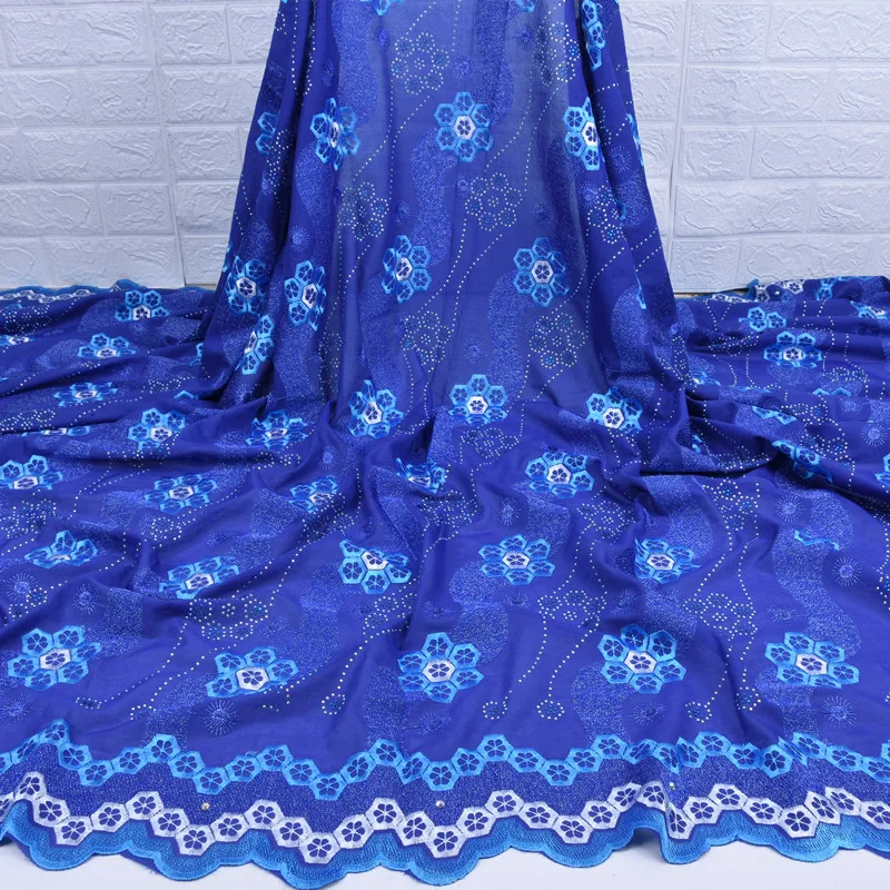 

Royal Blue African Dry Lace Fabric High Quality Lace Swiss Voile Lace In Switzerland Nigerian Cotton Lace For Wedding Party 1746