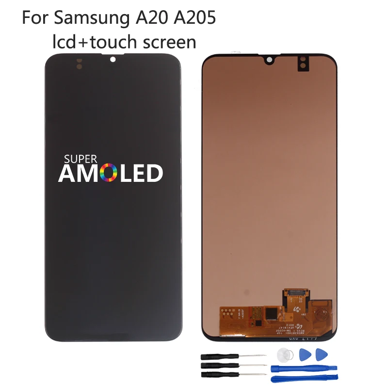 ЖК экран Incell для Samsung A20 дисплей 6 4 дюйма сменный Amoled A204 A205F|Экраны мобильных