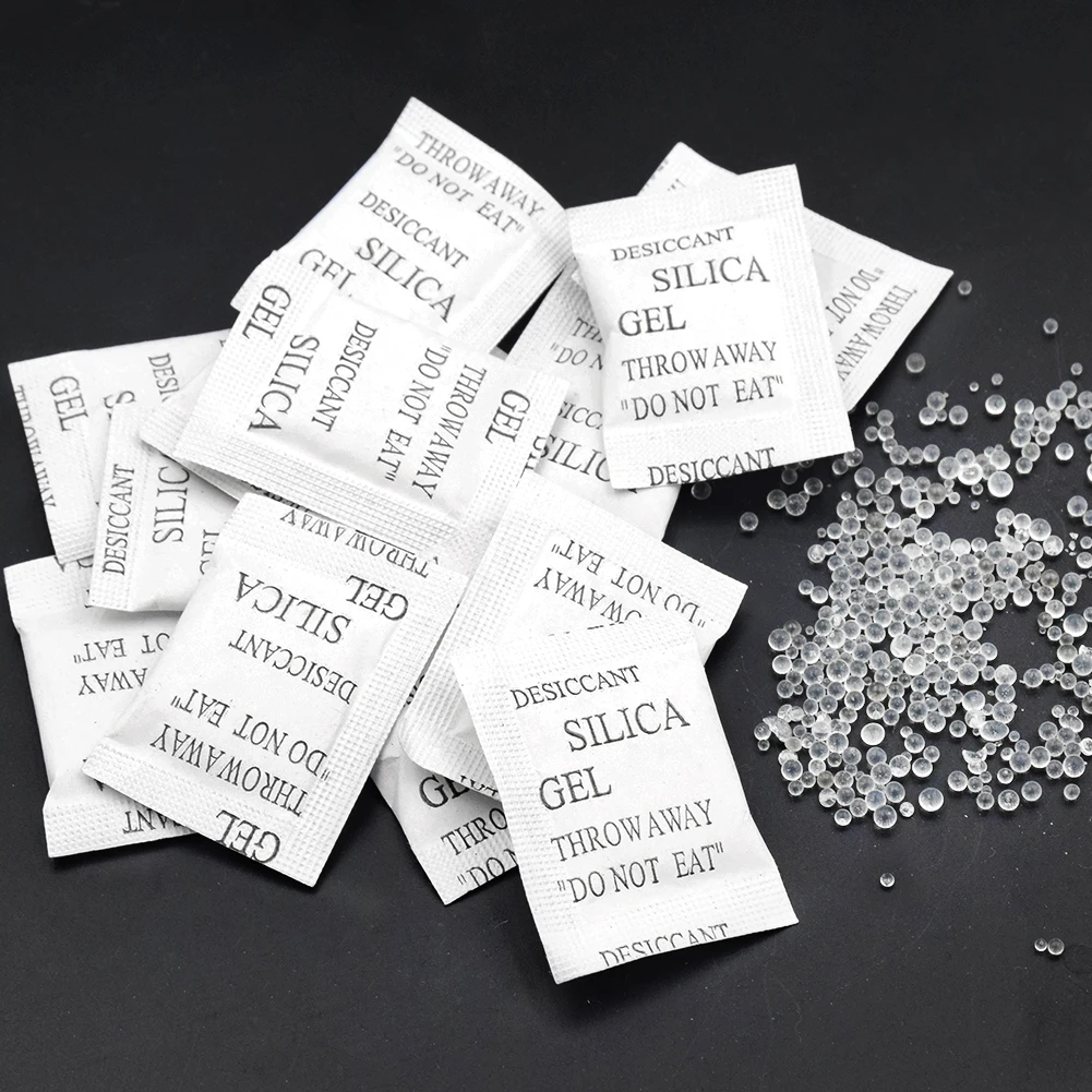 Details about   100x 1g Silica Gel Desiccant Packets Safe Moisture Absorbing Drying Bulk Bags