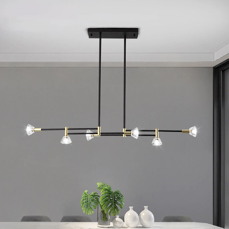 

Nordic LED Chandeliers Crystal Black Gold Chandelier Lighting Fixture Kitchen Kids Bedroom Modern Living room Lamp Art deco