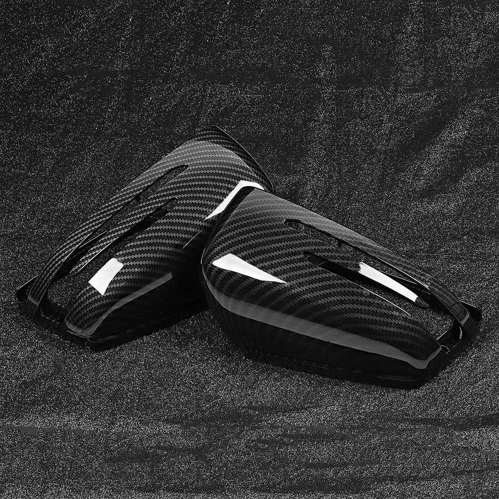 2pcs Carbon Fiber Texture Rear View Mirror Cover Cap for Mercedes-Benz W176 W246 W204 W212 W221 CLS C218 GLA X156 CLA C117