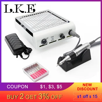 

LKE 60W 2-IN-1 35000RPM Nail Drill Machine & Nail Vacuum Cleaner Manicure With Powerful Fan Manicure Pedicure Nail tools