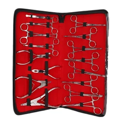 16pcs/set Professional Body Piercing Tools Forceps Clamps Pliers Tongue Belly Septum Nose Lip Ear Tattoo Equipment Piercing Set