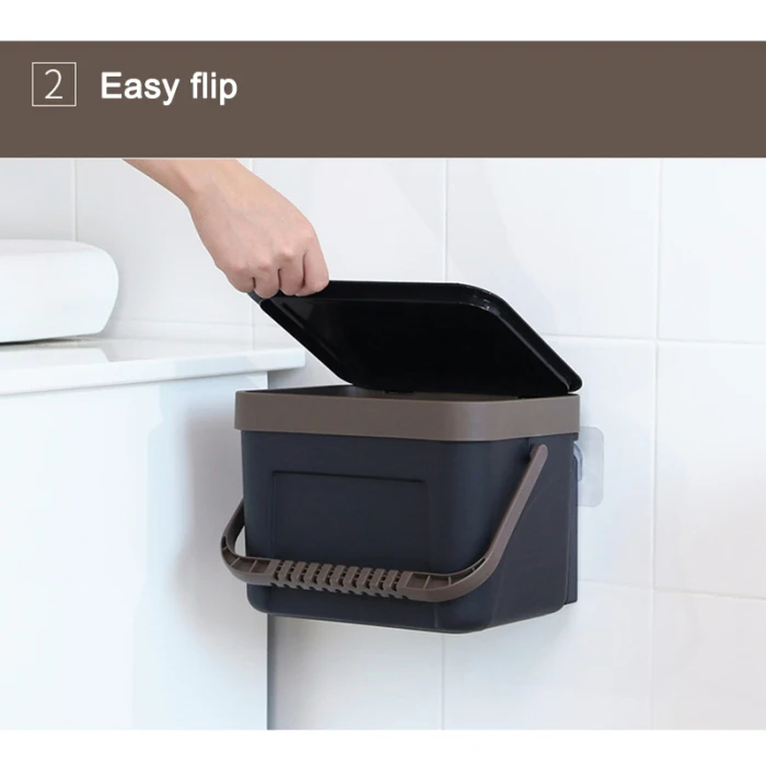Trash Can Kitchen Wall Mounted Garbage Bin Recycle Compost Bin Bathroom Dustbin FPing