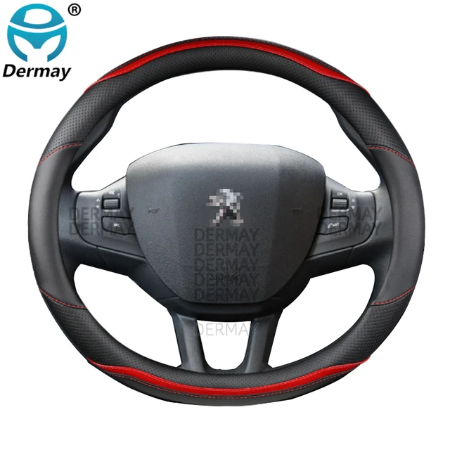 Autocollant Décoratif Autocollant D'emblème Couverture Garniture Brillante 3 Pièces Autocollant Volant Voiture Pour Peugeot 208 2008 2014-2018 Accessoires D'intérieur Accessoires D'intérieur(Argent Ma - 3