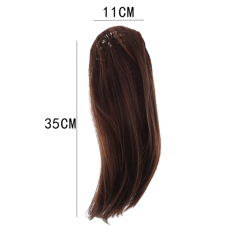 Длинные прямые синтетические волосы для наращивания на клипсах, накладные волосы блонд, коричневые, черные волосы для женщин