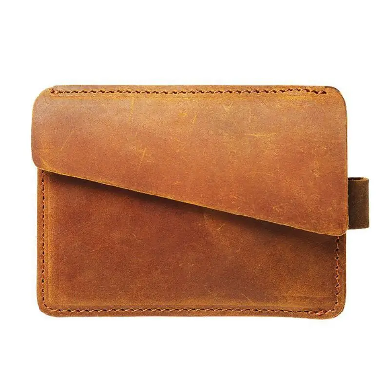 LBN 9.8 x 7.3 x 1.8cm Portable Genuine Leather Coin Card Case Change Pouch Mini Purse Wallet Key Bag - Цвет: LBN