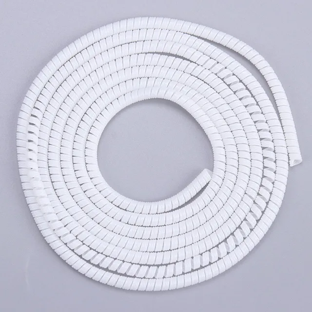 1.4m Color Phone Wire Cord Rope Protector Spring Protection Rope For USB Charging Cable Earphone Data Bobbin Winder white