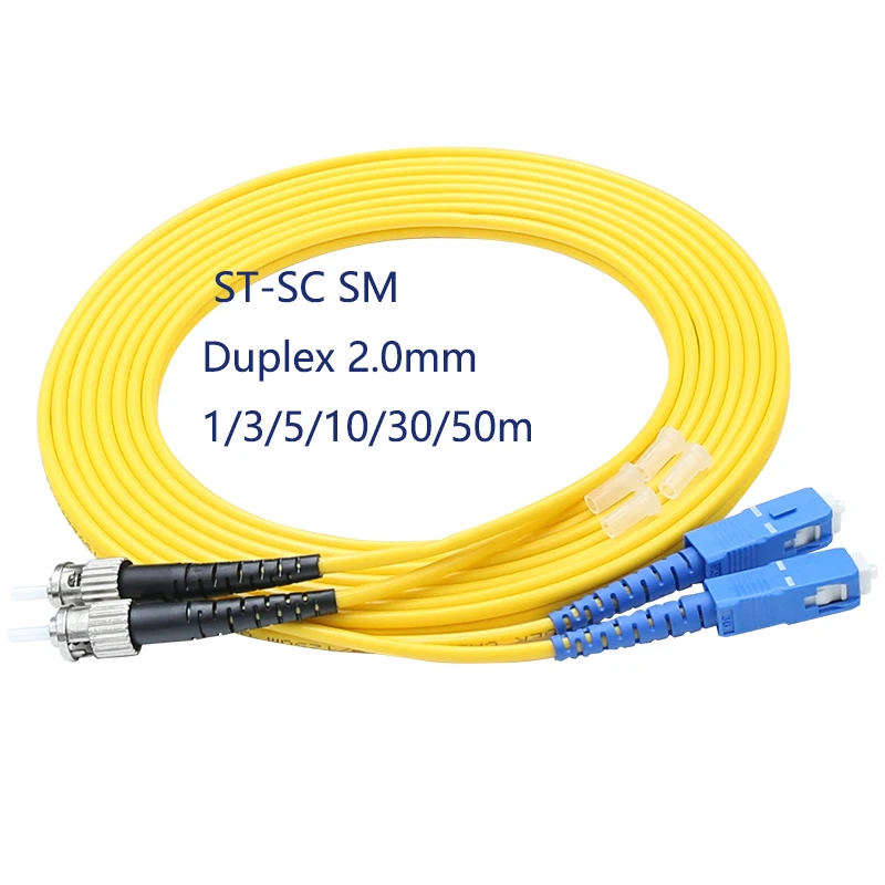Fiber Optic Patch Cable SC/UPC-ST/UPC Singlemode Duplex Fiber 3.0mm PVC Fiber optic jumper
