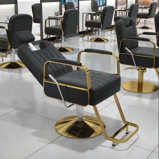 High grade hairdressing chair hair salon special barber's chair hair cutting lifting stainless steel reclining seat