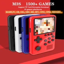 M3S Mini Handheld-Spielespieler Integrierte 1500+ Spiele 16-Bit-Retro-Spielekonsole USB-Lade-TV-Ausgang Intelligente Handheld-Retro-Spielekonsole mit 4G TF-Karte für Kinder Kindergeschenk