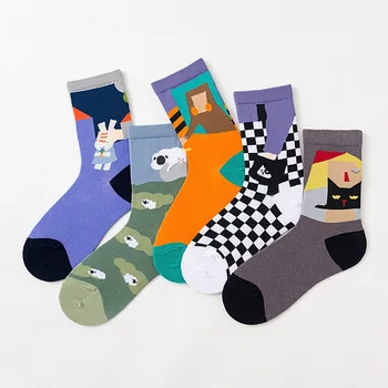 

Men and women spring and summer new harajuku popular logo ins animal sheep tube socks