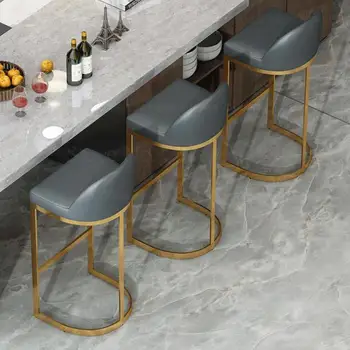 

High chair bar stool high stool nordic modern minimalist bar front desk chair golden back bar stool ins