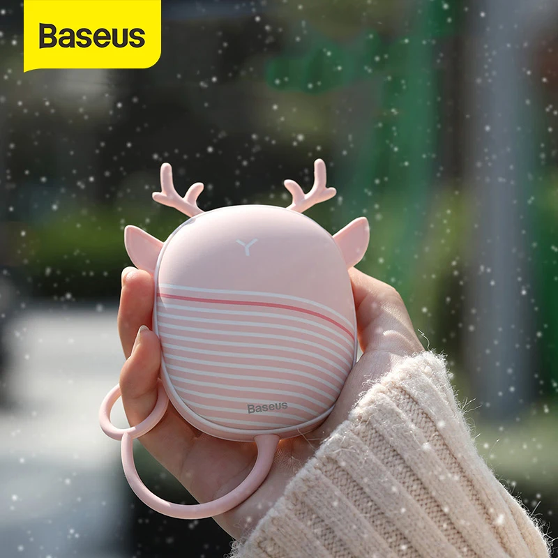 

Baseus Portable USB Rechargeable Electric Hand Warmer Mini Hand Heater Winter Hand Heater Travel Quick Heating Pad