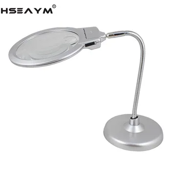 

2 LED Lamp Adjust Desktop Magnifier Jewelry Repair Magnifier Magnifying Glass Loupe Clock Watch Phone Circuit Repair Industry