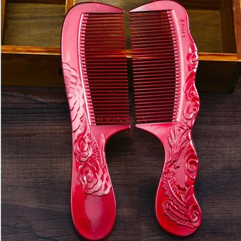 

comb hairbrush Plastic Wedding Comb Red Wooden Combs Marry Supplies Suit Couple Hairbrush A Pair Of Bride Dowry Straight